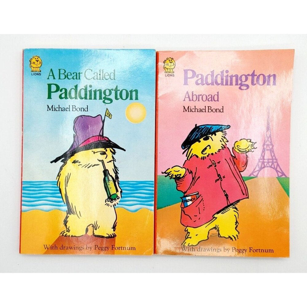 Lot of 2 Paddington Bear Books A Bear Called Paddington & Abroad Paperback 1981